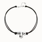 Collar de cuero con tres esferas ba&ntilde;adas en plata de ley
