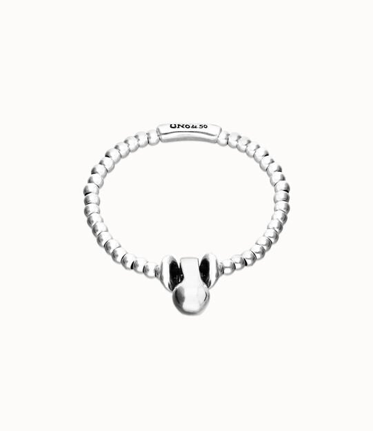 Elastic beaded bracelet with small and large beads