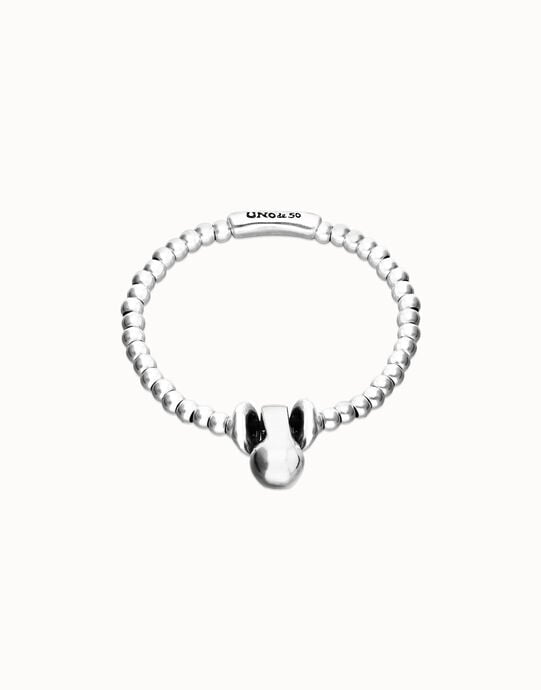 Pulsera de esferas de tama&ntilde;o peque&ntilde;o y grande ba&ntilde;ada en plata de ley