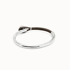 Bangle bracelet with brown leather