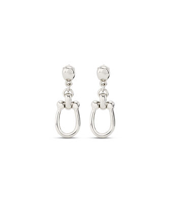Silver-plated earrings with 1 medium sized link