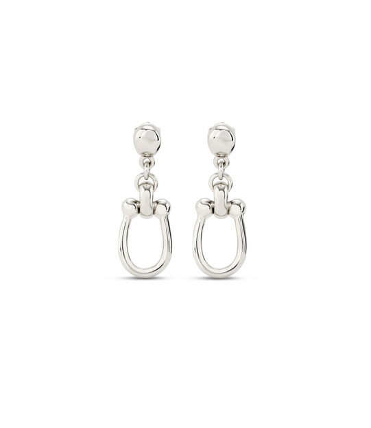 Silver-plated earrings with 1 medium sized link