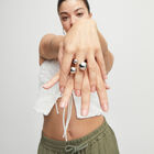 Ring with three bubble-shaped beads