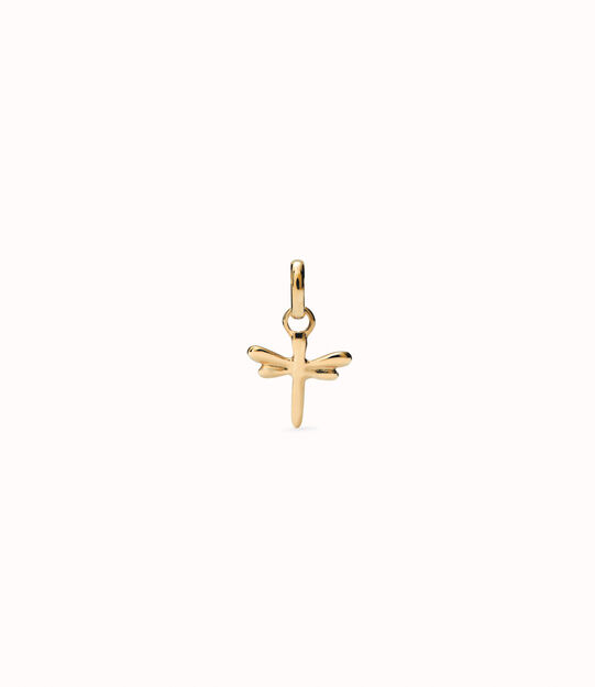 Charm placcato oro 18k a forma di libellula-