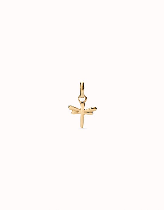 Charm  ba&ntilde;ado en oro 18k con forma de lib&eacute;lula.