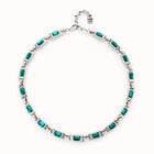 Short necklace with green crystals