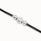 Leather bracelet with three large beads