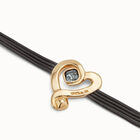 Multi strand leather bracelet with a heart