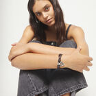 Bracelet in silk thread and brown leather with heart
