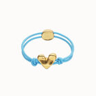 Blue elastic thread bracelet with heart