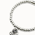 Beaded  stretch bracelet with heart and black crystal