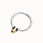 Elastic beaded bracelet with small and large beads