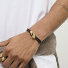 Leather bracelet with two drops
