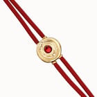 Double red leather birthstone bracelet with eye