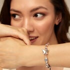 Beaded bracelet with multicolor handmade crystals