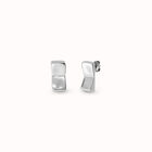 Pendientes ba&ntilde;ados en plata de ley con forma rectangular