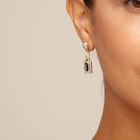 Padlock shaped drop earrings