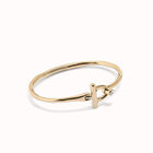 Bangle bracelet with white topaz