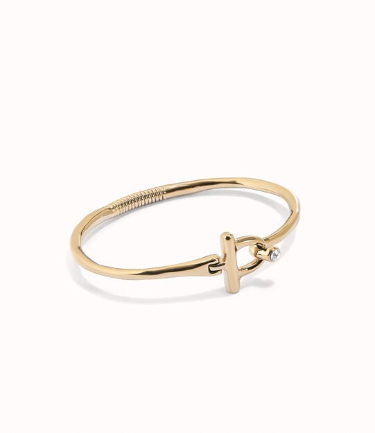 Bracciale con chiusura frontale placcato oro 18k con topazio bianco