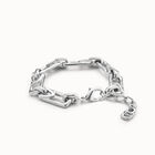 Pulsera ba&ntilde;ada en plata de ley con eslabones rectangulares medianos