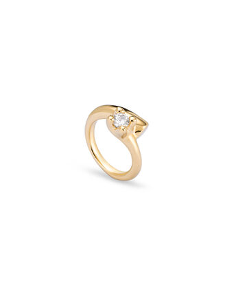 18K gold-plated ring with white cubic zirconia