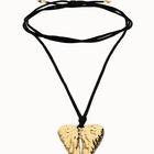 Long silk cord necklace with wing detail