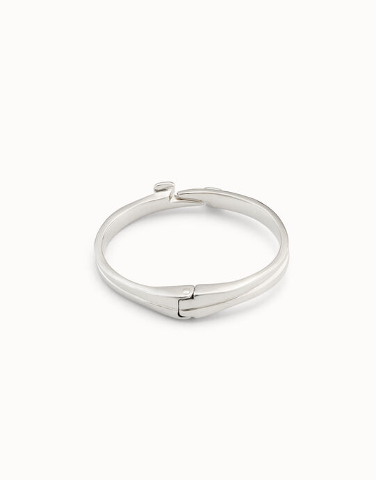 Pulsera ba&ntilde;ada en plata de ley con muelle oculto y forma de clavos, Silber, large