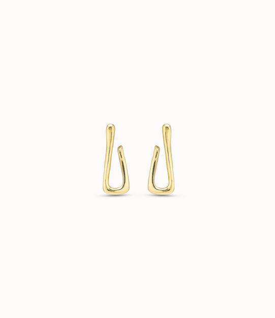 18K gold-plated link shaped earrings