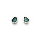 Earrings with a green drop-shaped faceted crystal