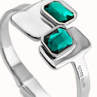 Bangle bracelet with green crystals