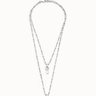 Colgante de plata con 2 cadenas y charms de llave y candado