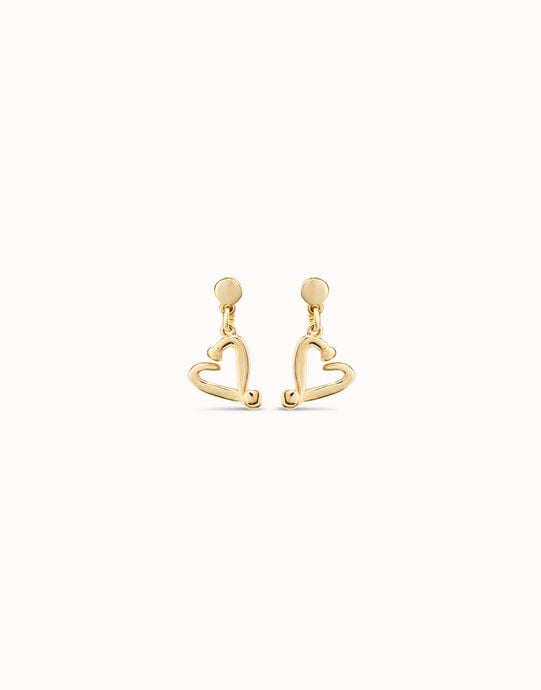 Nailed heart drop earrings
