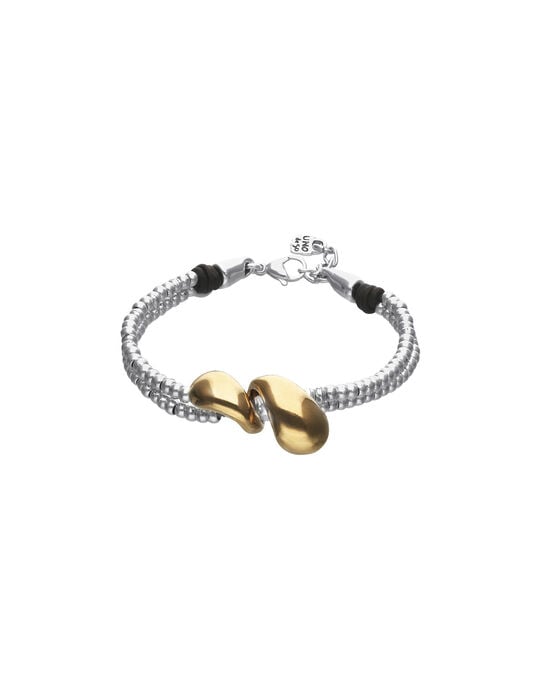 Double-strand bracelet with lobster clasp and two drops