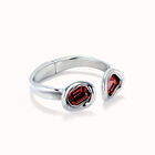 Bangle bracelet with two red crystals