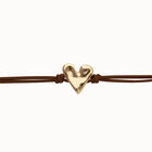 Brown leather bracelet with heart detail