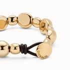 Lederarmband mit Kugeln 18 Karat vergoldet