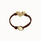 Brown leather bracelet with heart detail