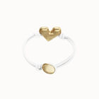 White leather bracelet with heart detail
