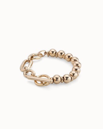 18K gold-plated bracelet with different link types