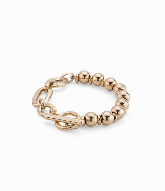 18K gold-plated beaded bracelet with oval links