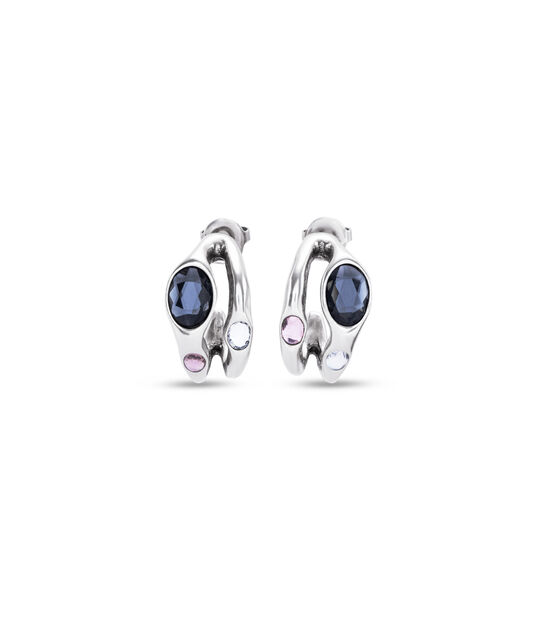 Hoop earrings with multicolor crystal