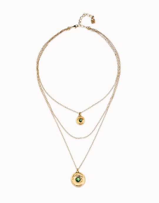 Multi strand chain necklace with an eye