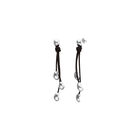 Long leather earrings with drops
