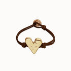 Brown leather bracelet with heart detail
