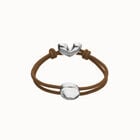 Brown elastic thread bracelet with heart
