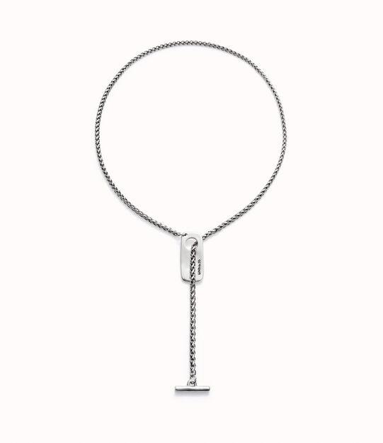 Cadena ajustable bañada en plata de ley y figura central