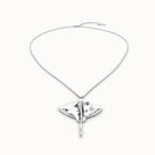 Long chain pendant necklace with manta ray