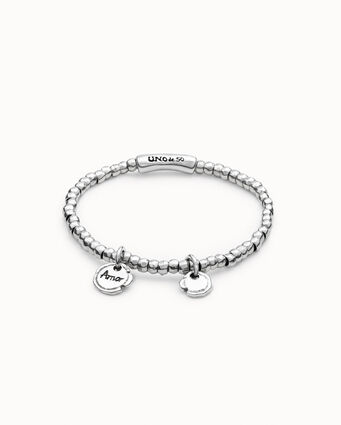 Pulsera bañada en plata de ley con charms