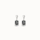 Earrings with grey crystals