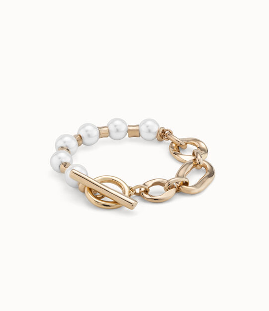 18K gold-plated bracelet link bracelet with pearls